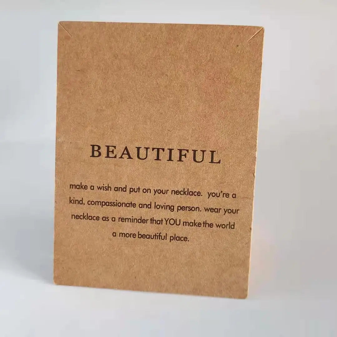 make a wish thank you fearless wisdom Jewelry brown inpire card template packing display cards for jewelry wholesale