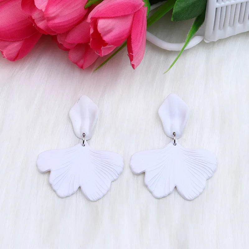 Candy Color 12 Women's Earrings Korean Acrylic Drop Earrings for Women Statement Geometric Leaf Earring Fashion Female Jewelry