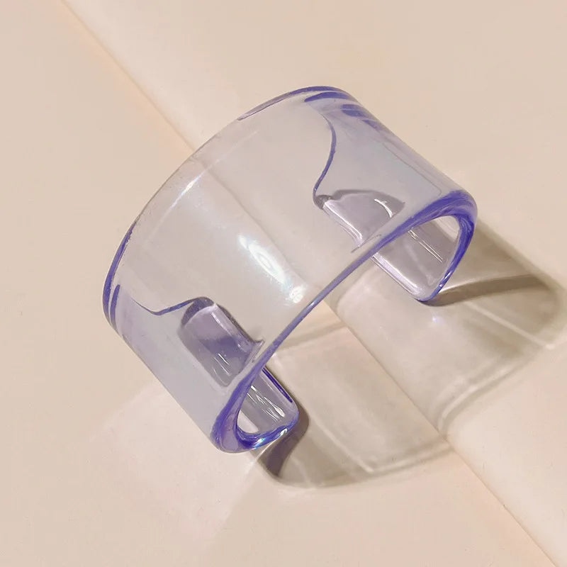 fashion epoxy acetate acrylic plastic resin open cuff bangle bracelet cuffs jewelry for women