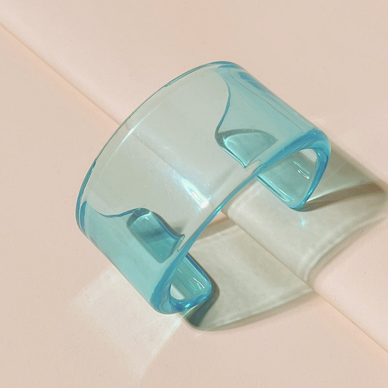 fashion epoxy acetate acrylic plastic resin open cuff bangle bracelet cuffs jewelry for women