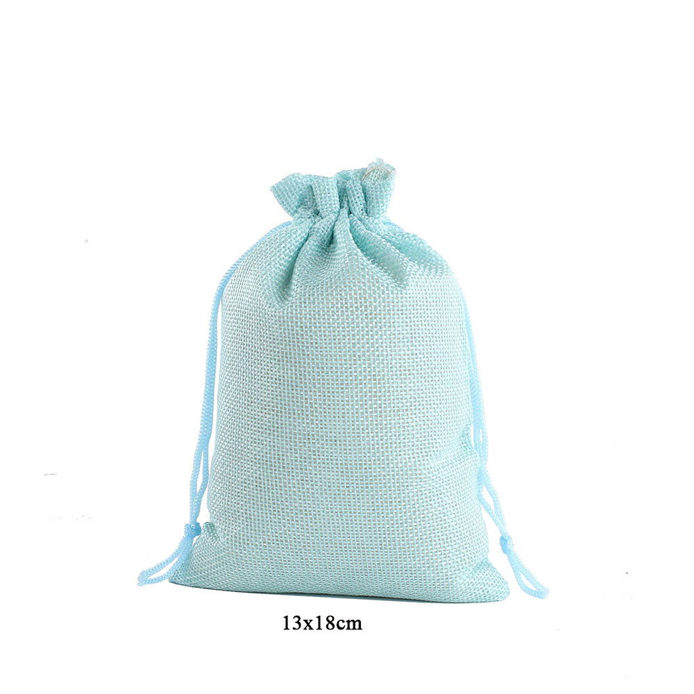 custom sizes with Logo printing Linen Material 20 Colors Jewelry bags Packing Drawstring Pouch Bag for business supplier