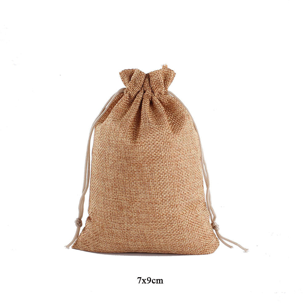 custom sizes with Logo printing Linen Material 20 Colors Jewelry bags Packing Drawstring Pouch Bag for business supplier