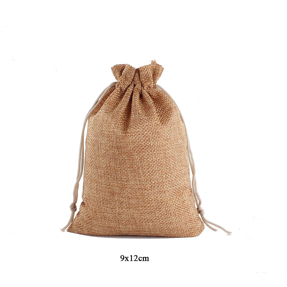 custom sizes with Logo printing Linen Material 20 Colors Jewelry bags Packing Drawstring Pouch Bag for business supplier