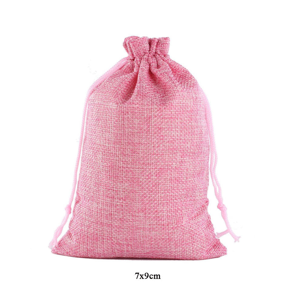 custom sizes with Logo printing Linen Material 20 Colors Jewelry bags Packing Drawstring Pouch Bag for business supplier