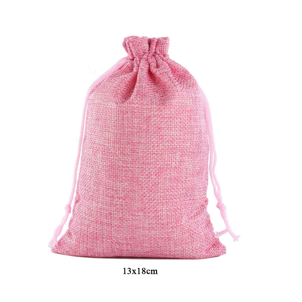 custom sizes with Logo printing Linen Material 20 Colors Jewelry bags Packing Drawstring Pouch Bag for business supplier