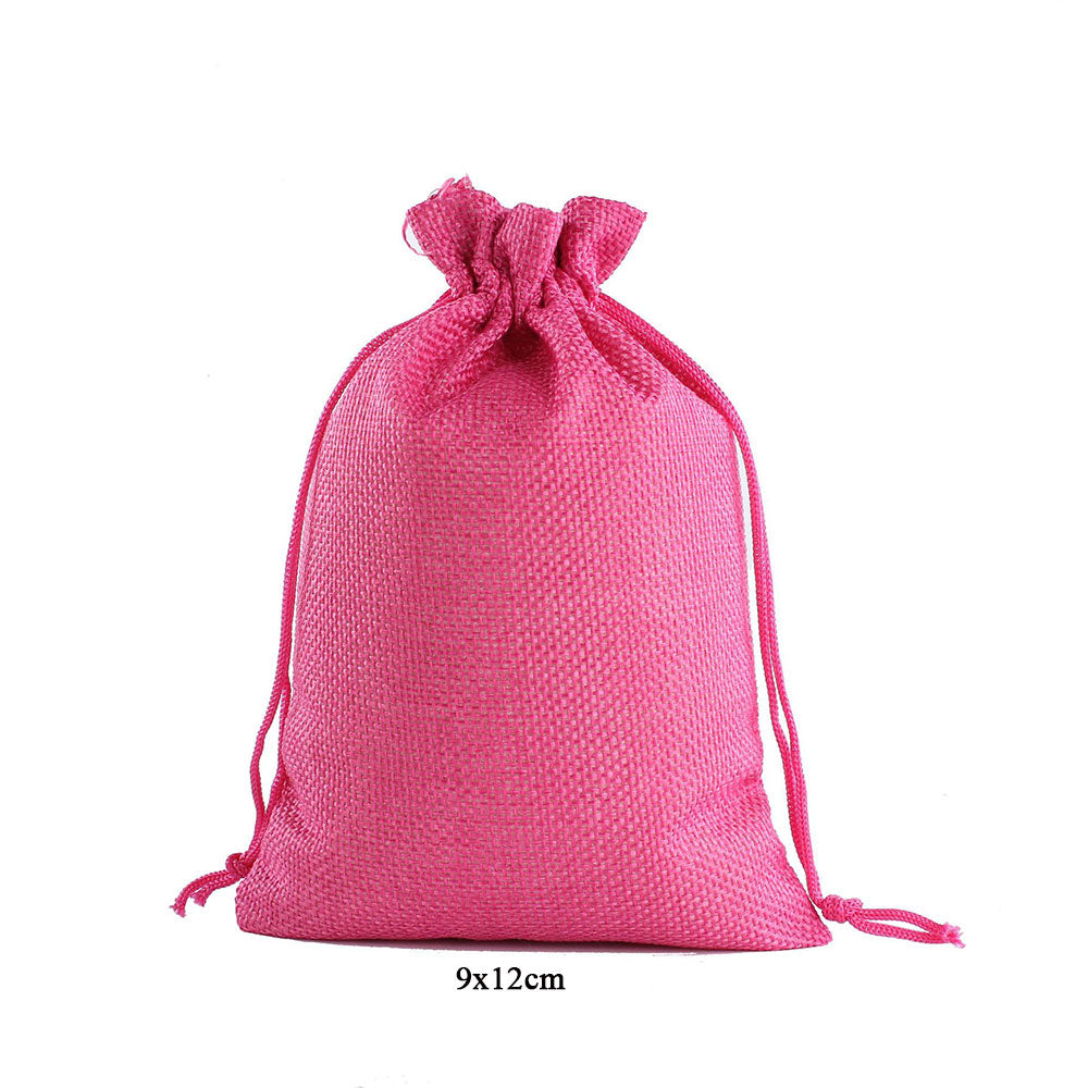 custom sizes with Logo printing Linen Material 20 Colors Jewelry bags Packing Drawstring Pouch Bag for business supplier