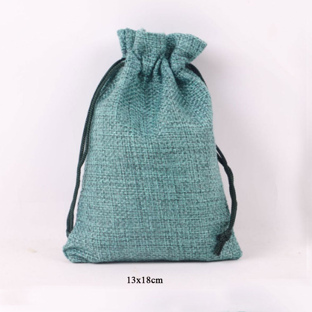 custom sizes with Logo printing Linen Material 20 Colors Jewelry bags Packing Drawstring Pouch Bag for business supplier