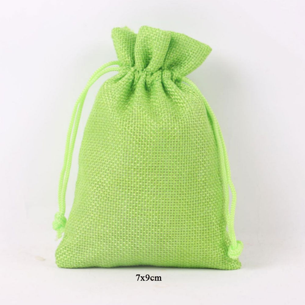 custom sizes with Logo printing Linen Material 20 Colors Jewelry bags Packing Drawstring Pouch Bag for business supplier