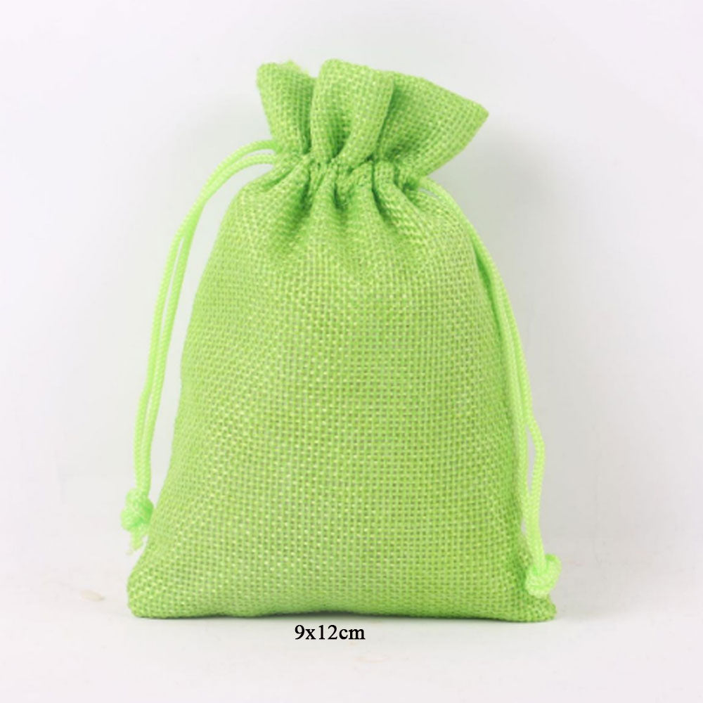 custom sizes with Logo printing Linen Material 20 Colors Jewelry bags Packing Drawstring Pouch Bag for business supplier