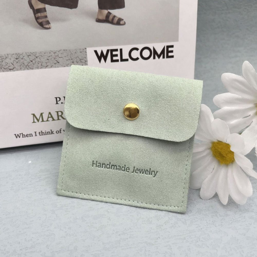 Wholesale bulk antique Luxury 8x8cm small black Suede velvet Microfiber Jewelry Travel pouch Bags Custom Logo organizer