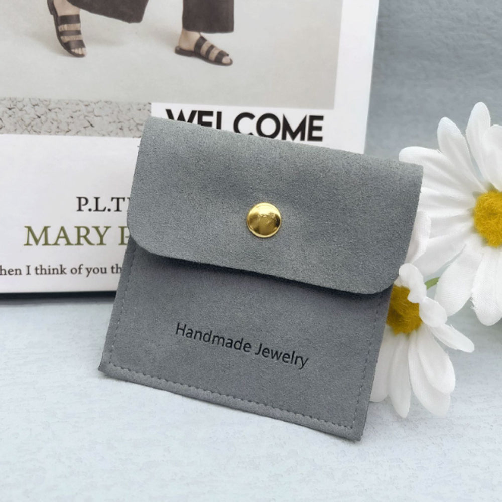 Wholesale bulk antique Luxury 8x8cm small black Suede velvet Microfiber Jewelry Travel pouch Bags Custom Logo organizer