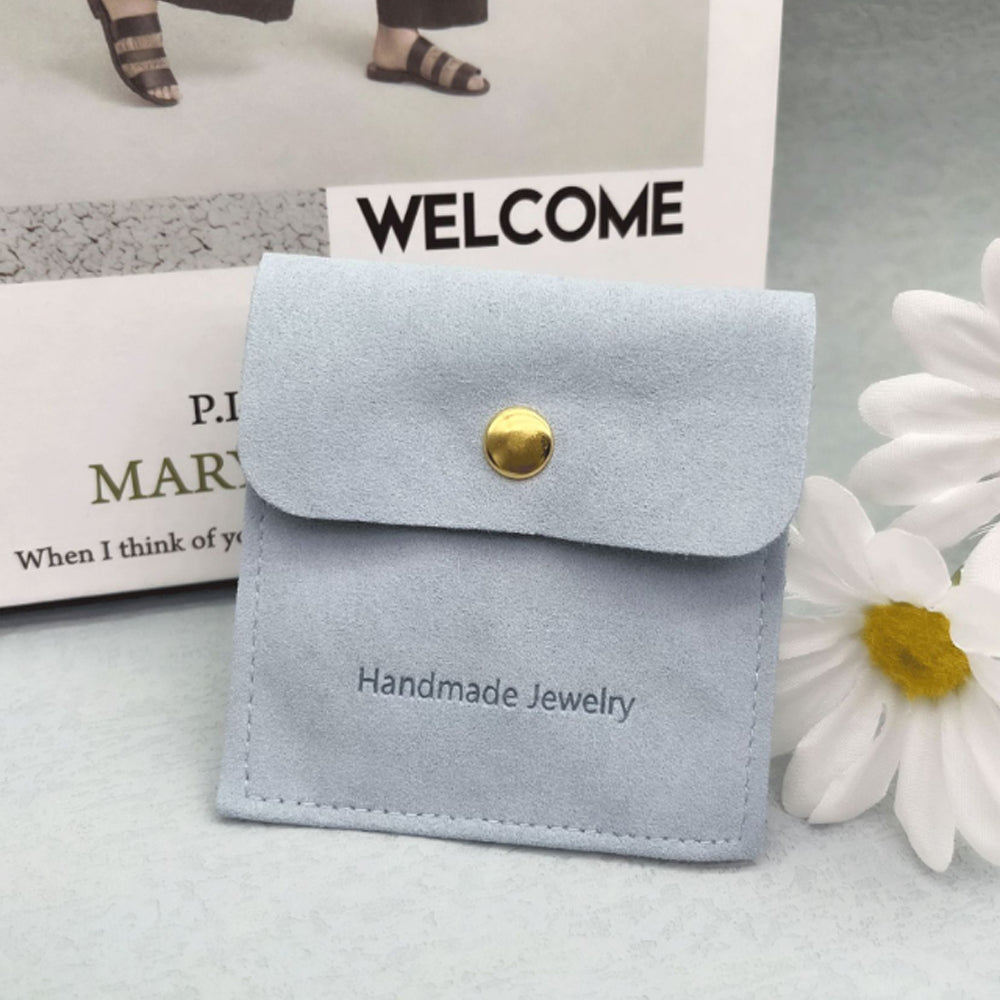 Wholesale bulk antique Luxury 8x8cm small black Suede velvet Microfiber Jewelry Travel pouch Bags Custom Logo organizer