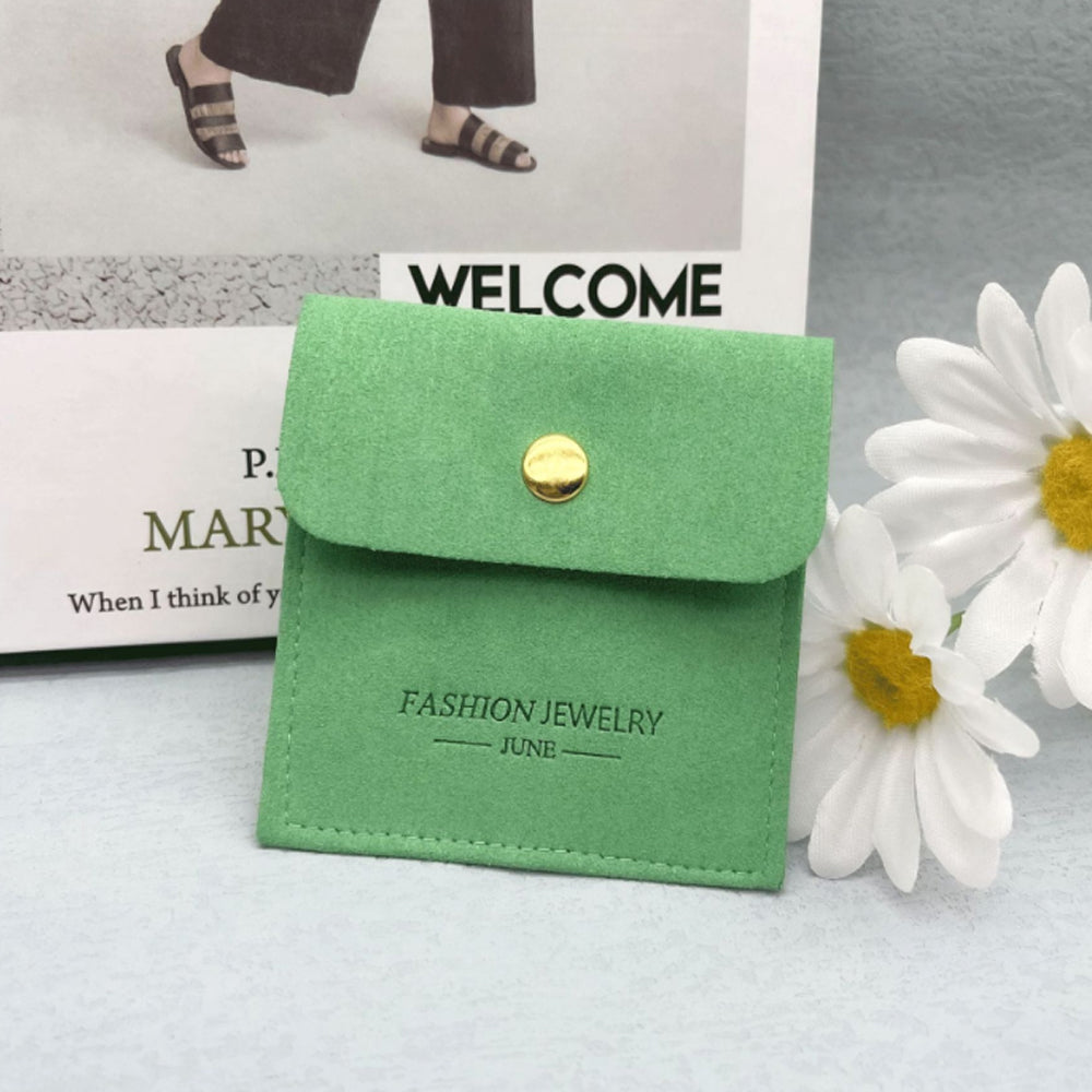 Wholesale bulk antique Luxury 8x8cm small black Suede velvet Microfiber Jewelry Travel pouch Bags Custom Logo organizer
