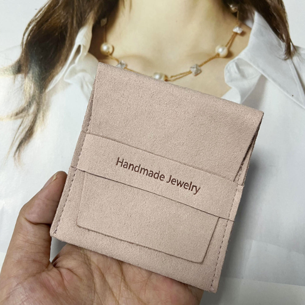 Wholesale bulk antique Luxury 8x8cm small black Suede velvet Microfiber handmade Jewelry Travel pouch Bags Custom Logo organizer
