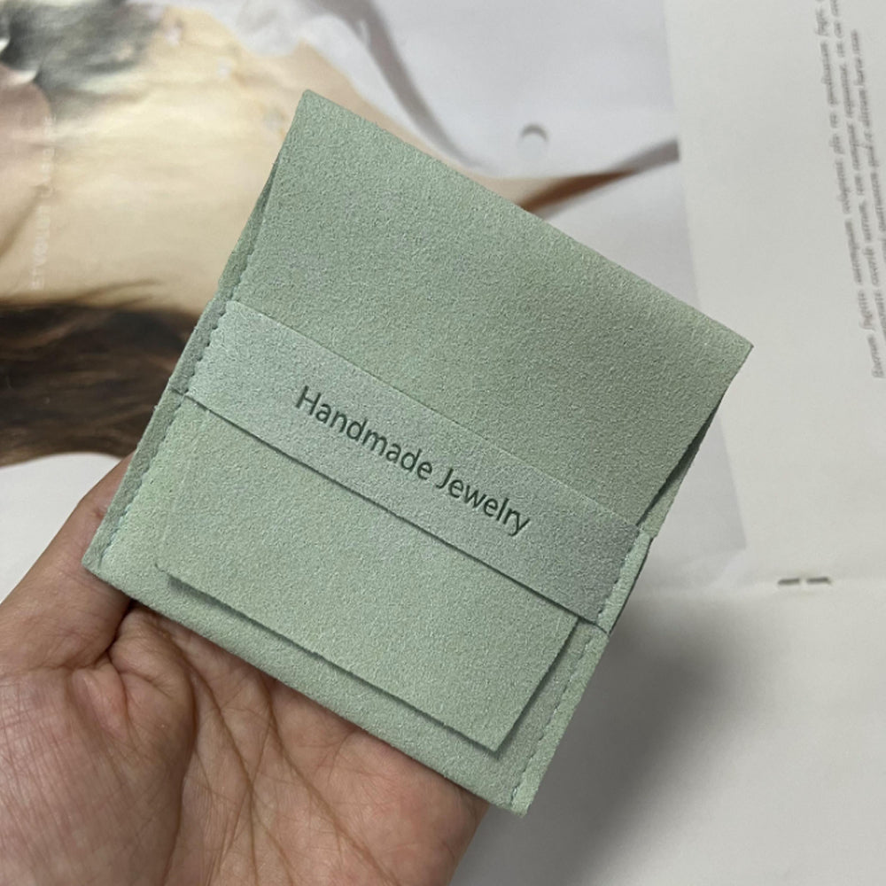 Wholesale bulk antique Luxury 8x8cm small black Suede velvet Microfiber handmade Jewelry Travel pouch Bags Custom Logo organizer