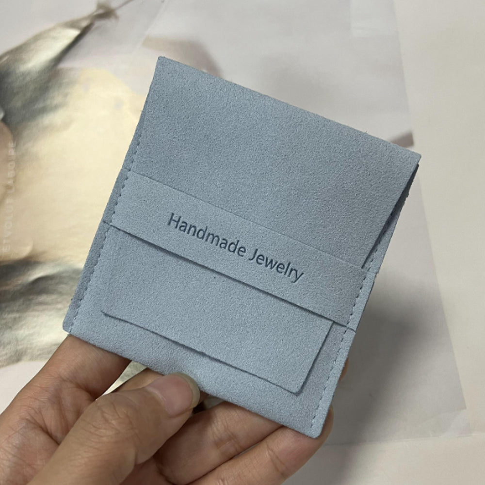 Wholesale bulk antique Luxury 8x8cm small black Suede velvet Microfiber handmade Jewelry Travel pouch Bags Custom Logo organizer