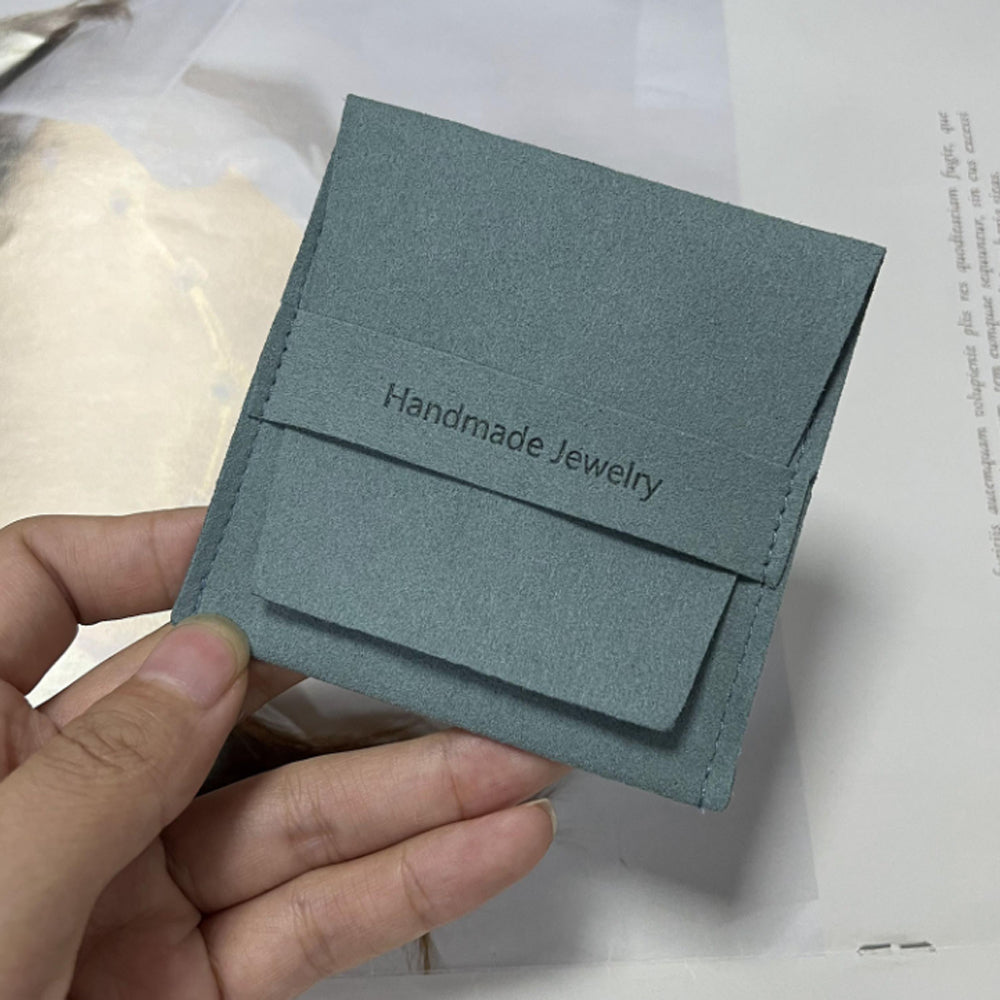 Wholesale bulk antique Luxury 8x8cm small black Suede velvet Microfiber handmade Jewelry Travel pouch Bags Custom Logo organizer