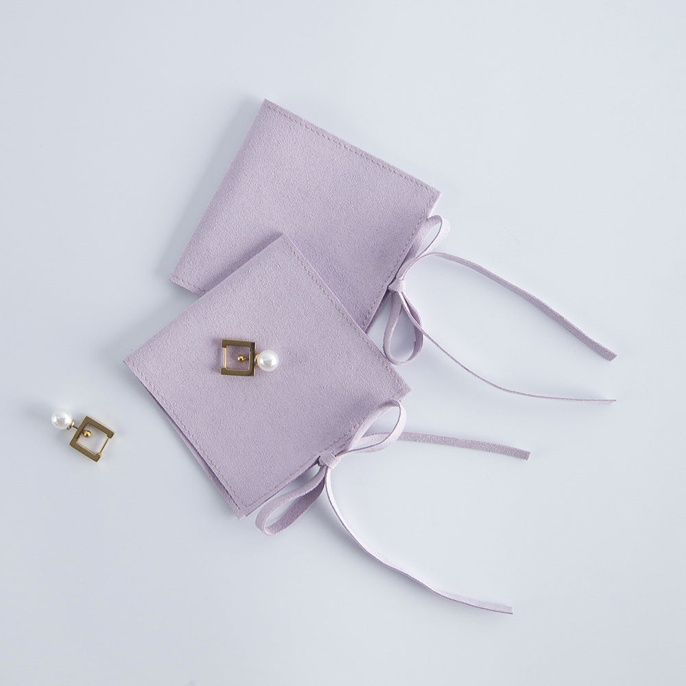 Wholesale bulk antique gift Luxury small 6x8cm black Suede velvet Microfiber Jewelry Travel pouch Bags Custom Logo organizer