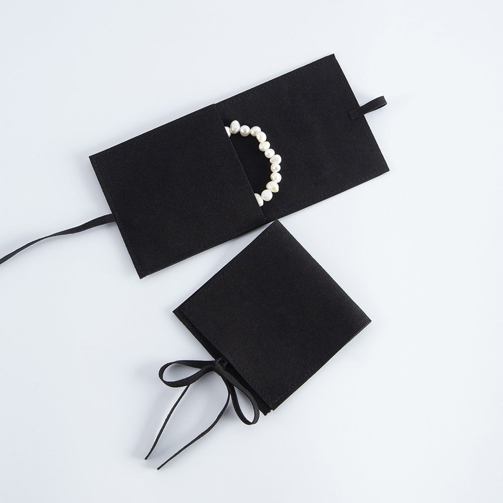 Wholesale bulk antique gift Luxury small 6x8cm black Suede velvet Microfiber Jewelry Travel pouch Bags Custom Logo organizer
