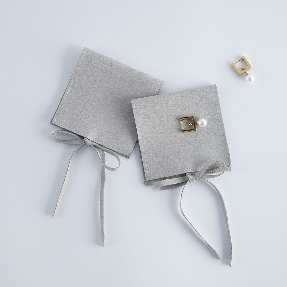 Wholesale bulk antique gift Luxury small 6x8cm black Suede velvet Microfiber Jewelry Travel pouch Bags Custom Logo organizer