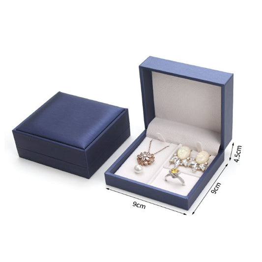 High End Brush Leather Jewelry Box for Earring Necklace Pendant Bracelet and Ring Package Jewellery Packing Organizer for Women
