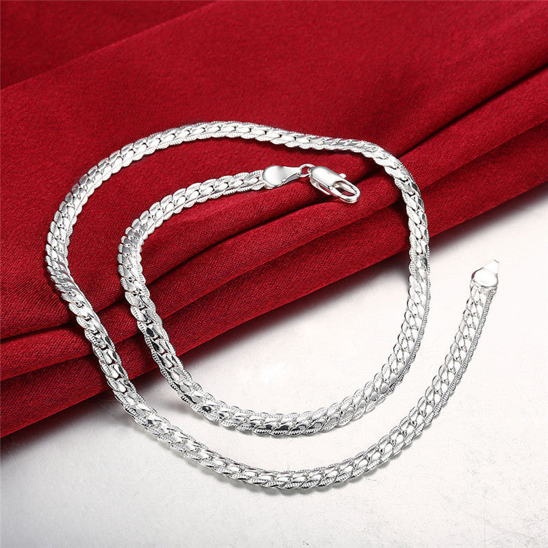 high quality triangle snake side rope chain necklace stainless steel gold plated jewelry men 4 5 7 8mm wide 20 inches 22 inches