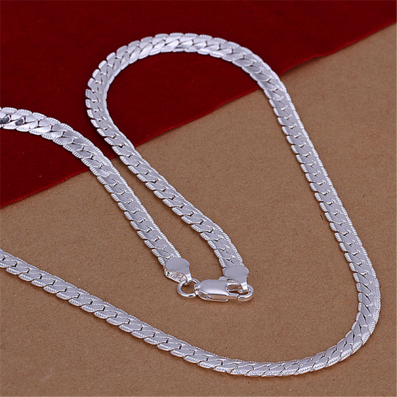 high quality triangle snake side rope chain necklace stainless steel gold plated jewelry men 4 5 7 8mm wide 20 inches 22 inches