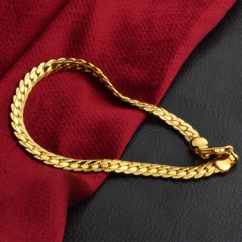 high quality triangle snake side rope chain necklace stainless steel gold plated jewelry men 4 5 7 8mm wide 20 inches 22 inches