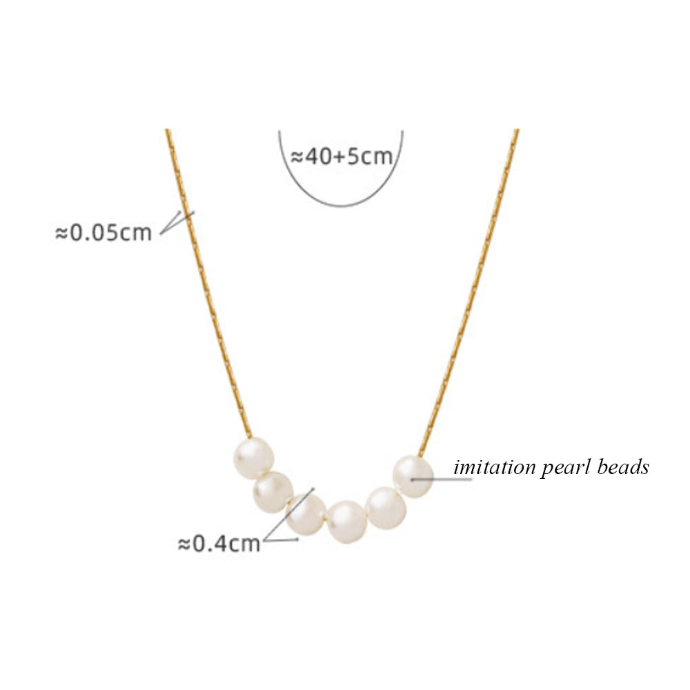 wholesale stainless steel chain pearl beads charm chain necklace jewelry business for women vendors