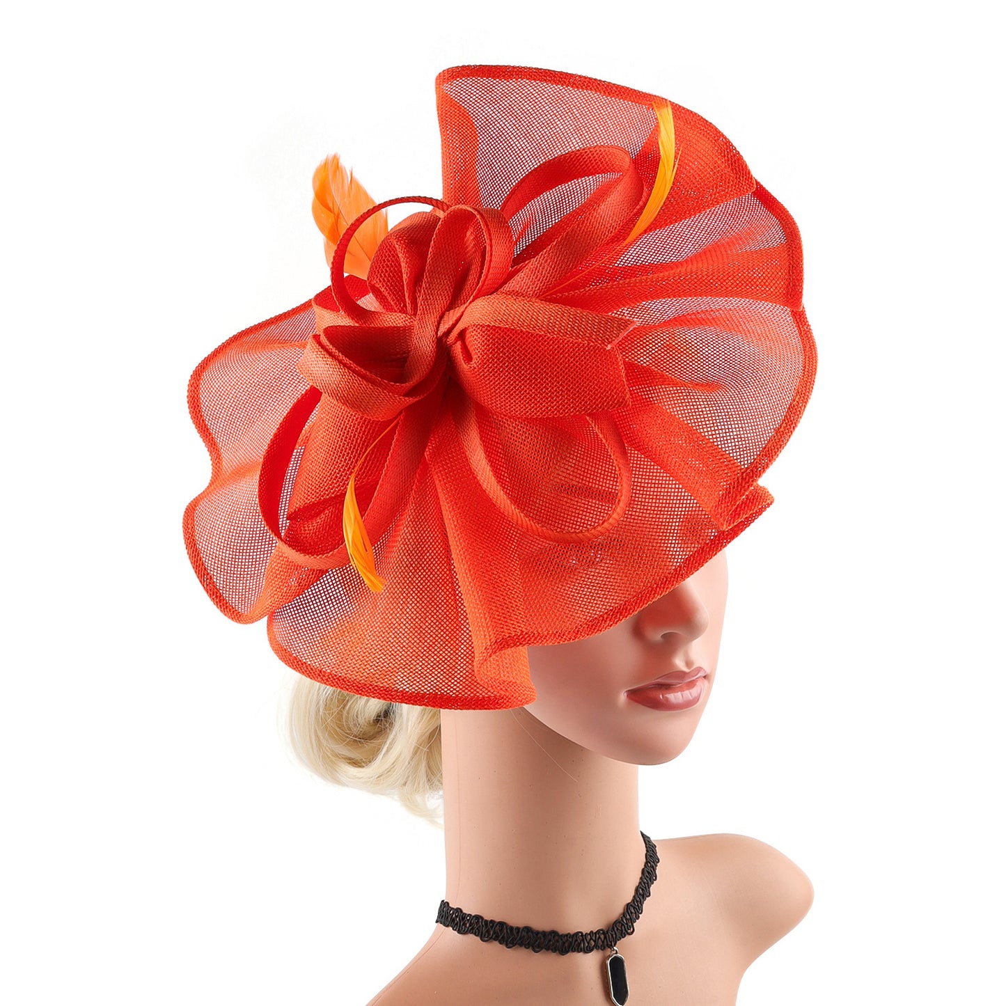 british fuchsia black white pink long hair fascinator kentucky derby hat accessories cocktail evening wedding tea party women
