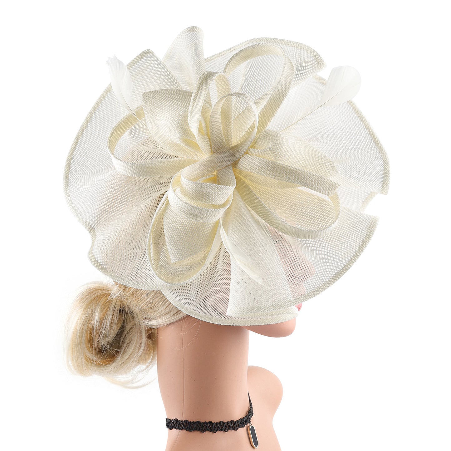 british fuchsia black white pink long hair fascinator kentucky derby hat accessories cocktail evening wedding tea party women