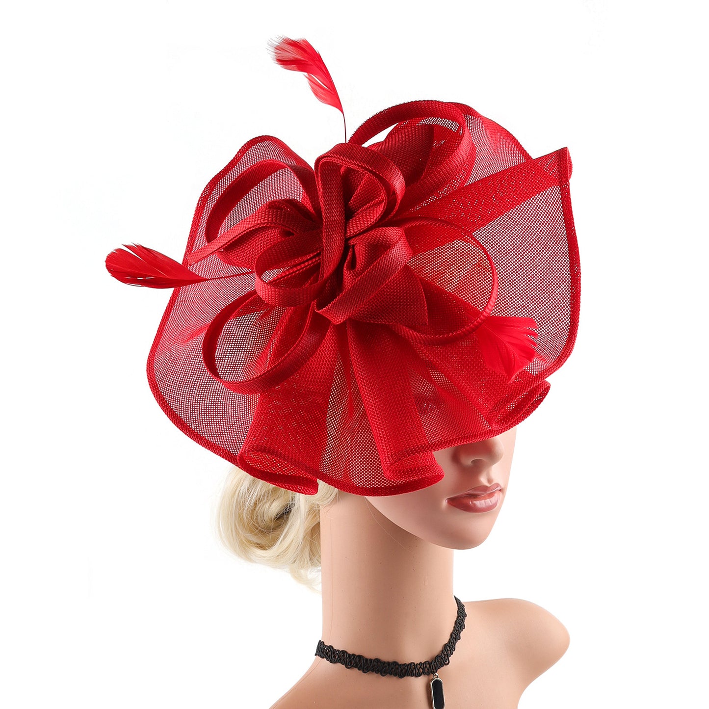 british fuchsia black white pink long hair fascinator kentucky derby hat accessories cocktail evening wedding tea party women