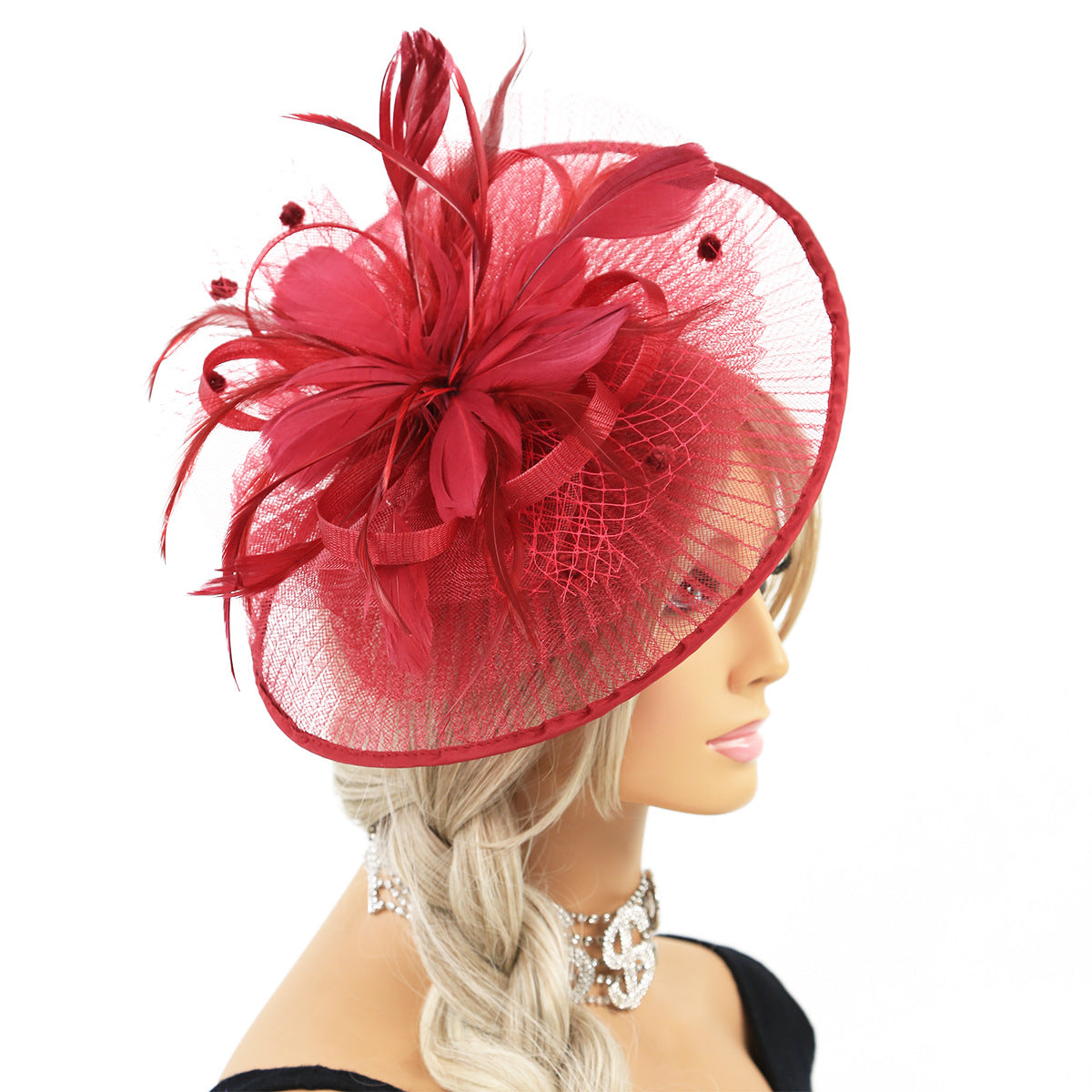 british fuchsia green black white macy's fascinator kentucky derby hat accessories cocktail evening wedding tea party women