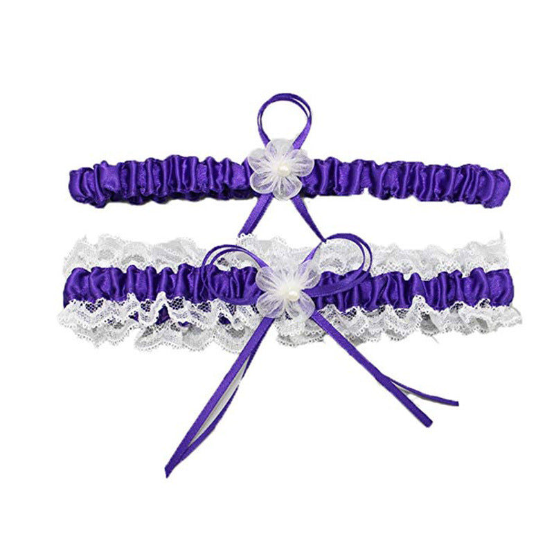wholesale fashion trendy silk butterfly knot bow leg chain for wedding party leggings women jewelry 2pcs a set supplier