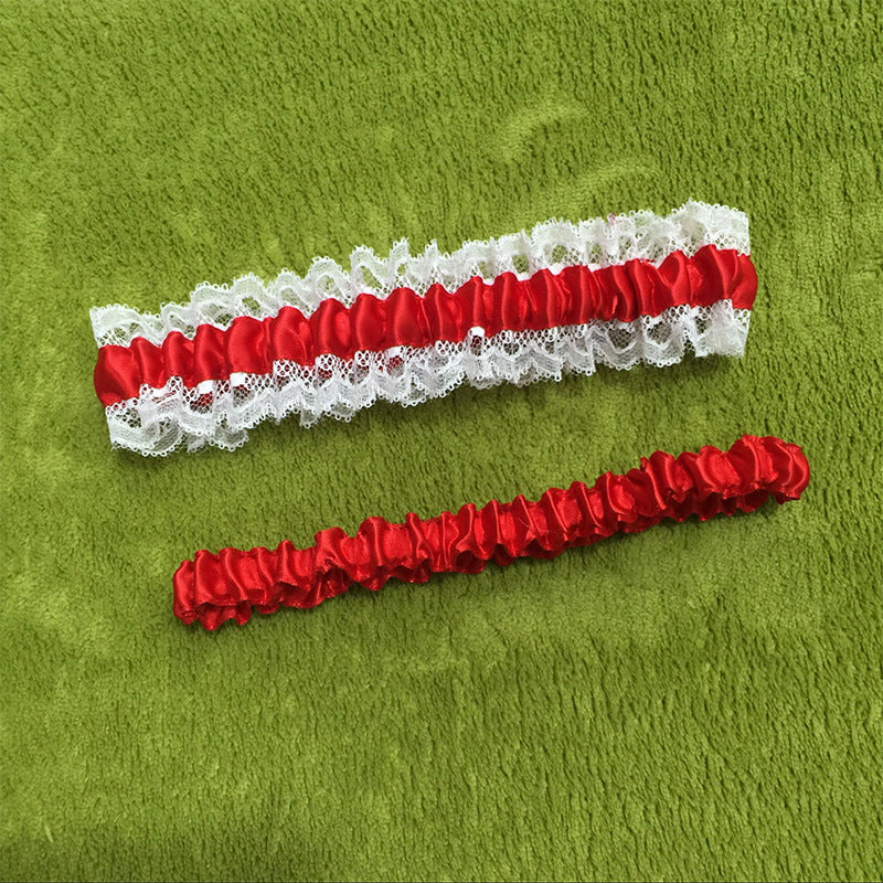 wholesale fashion trendy silk butterfly knot bow leg chain for wedding party leggings women jewelry 2pcs a set supplier