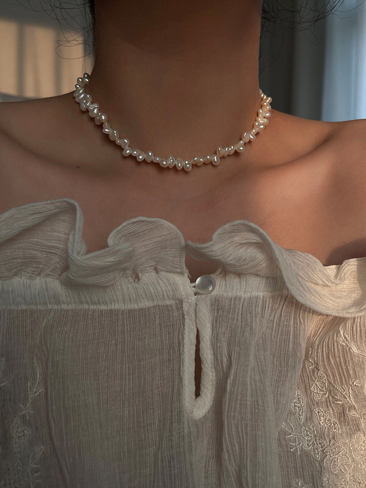 unique genuine dainty small pearl beads beaded chain necklace bracelet set necklaces with gold pendant also available