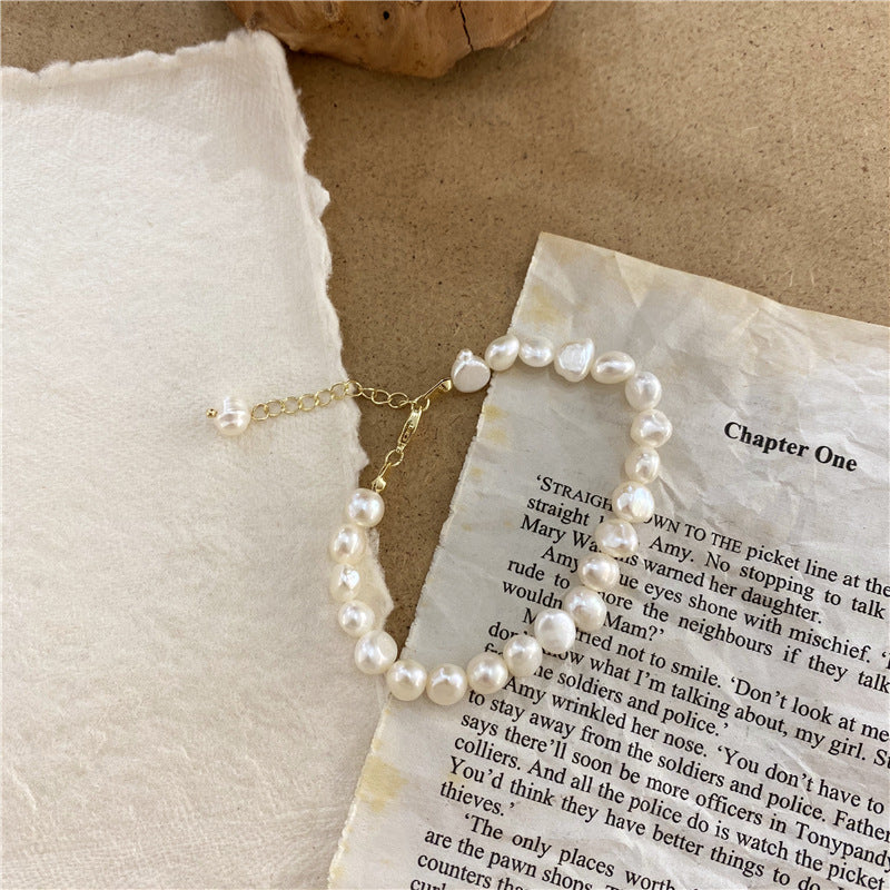 unique genuine dainty small pearl beads beaded chain necklace bracelet set necklaces with gold pendant also available