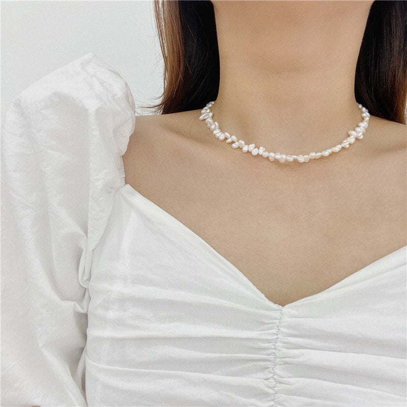 unique genuine dainty small pearl beads beaded chain necklace bracelet set necklaces with gold pendant also available