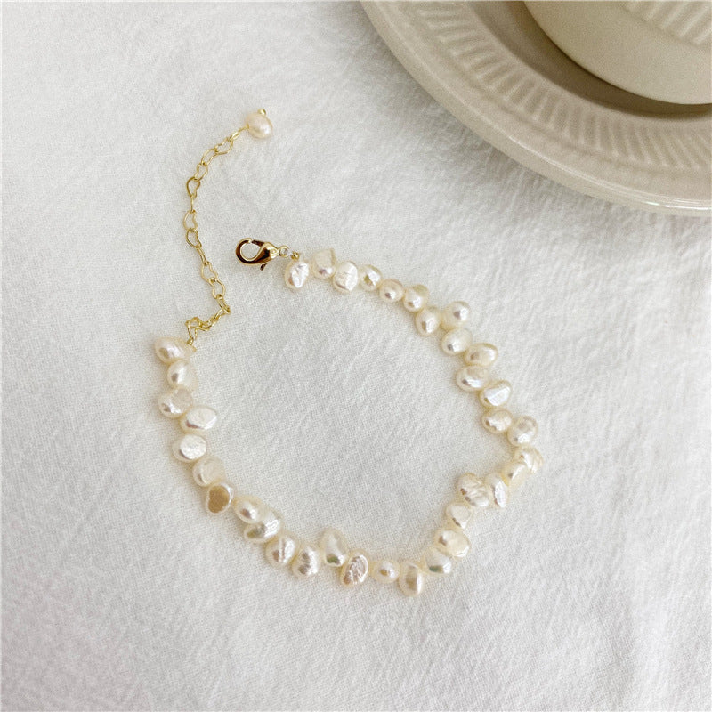 unique genuine dainty small pearl beads beaded chain necklace bracelet set necklaces with gold pendant also available
