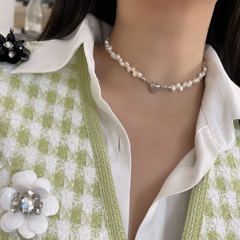 unique genuine dainty small pearl beads beaded chain necklace bracelet set necklaces with gold pendant also available
