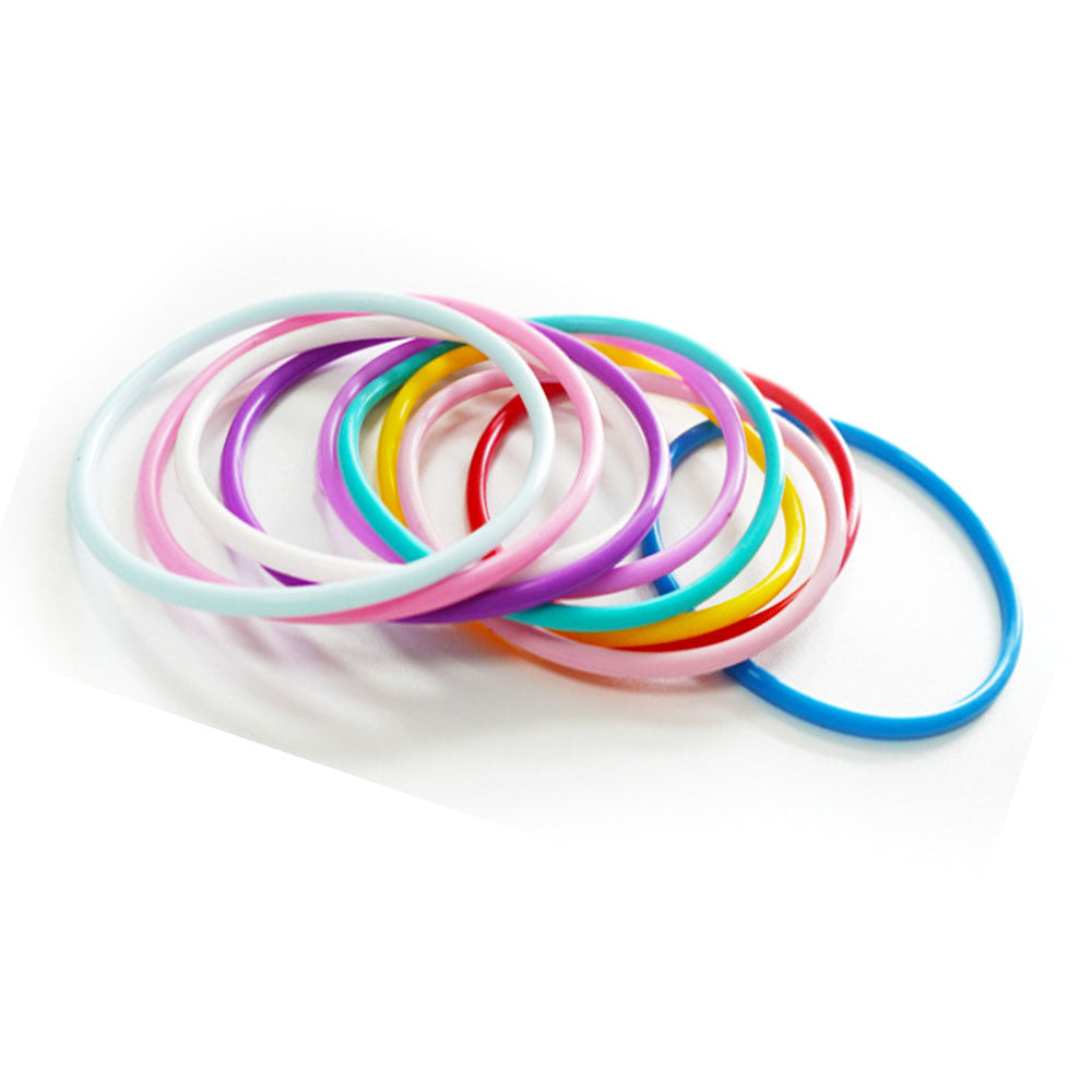 wholesale bulk 3mm thick 20cm long soft silicone jelly bracelets 10pcs pack unisex for women and men