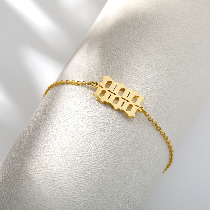 Stainless Steel Angel Number 000 111 222 333 444 555 666 777 888 999 Hand Wrist Bracelet Jewelry for Women