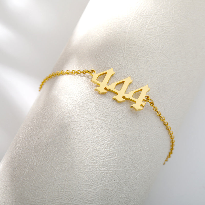 Stainless Steel Angel Number 000 111 222 333 444 555 666 777 888 999 Hand Wrist Bracelet Jewelry for Women