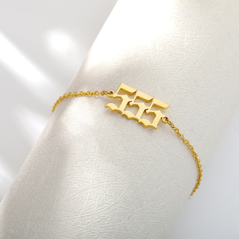 Stainless Steel Angel Number 000 111 222 333 444 555 666 777 888 999 Hand Wrist Bracelet Jewelry for Women
