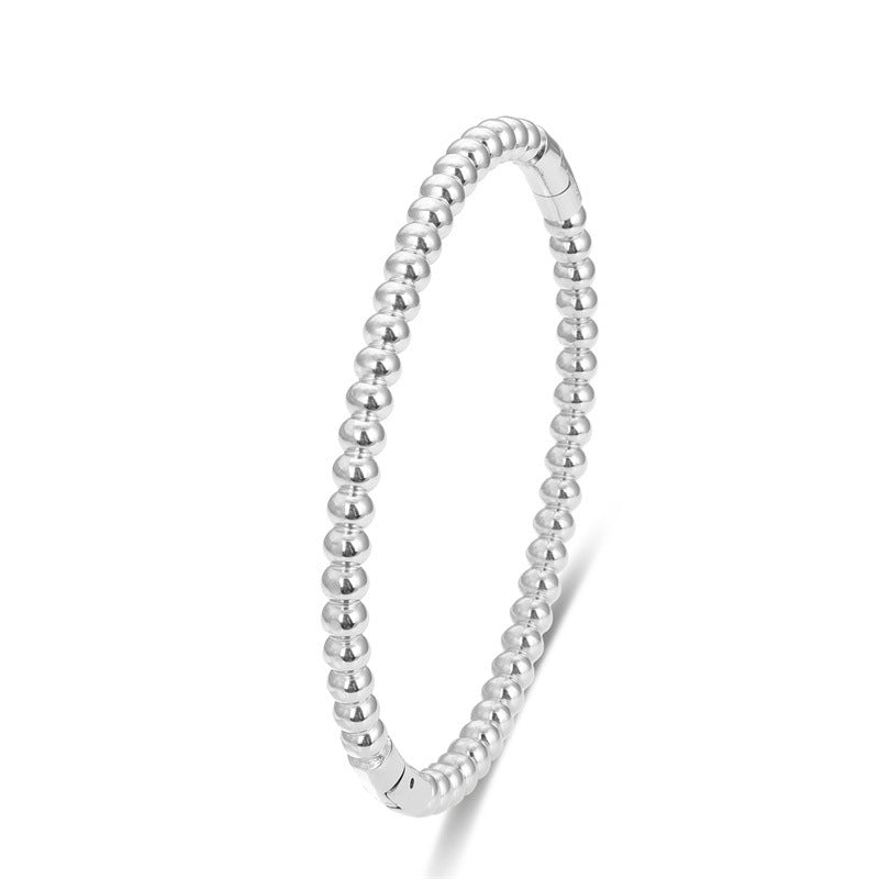 Wholesale Stainless Steel Beads Chain Shape Bangle Bracelet for Women China Manufacturer Supplier
