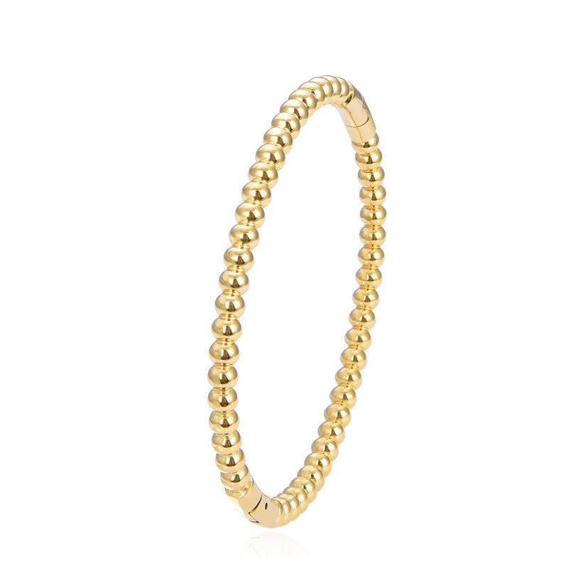 Wholesale Stainless Steel Beads Chain Shape Bangle Bracelet for Women China Manufacturer Supplier