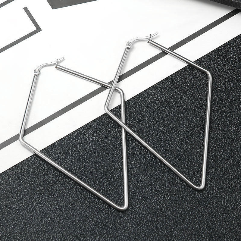 2mm thick stainless steel geometric hoop huggie dangle earring designer diy beads hooped fringe boho party earrings accessories