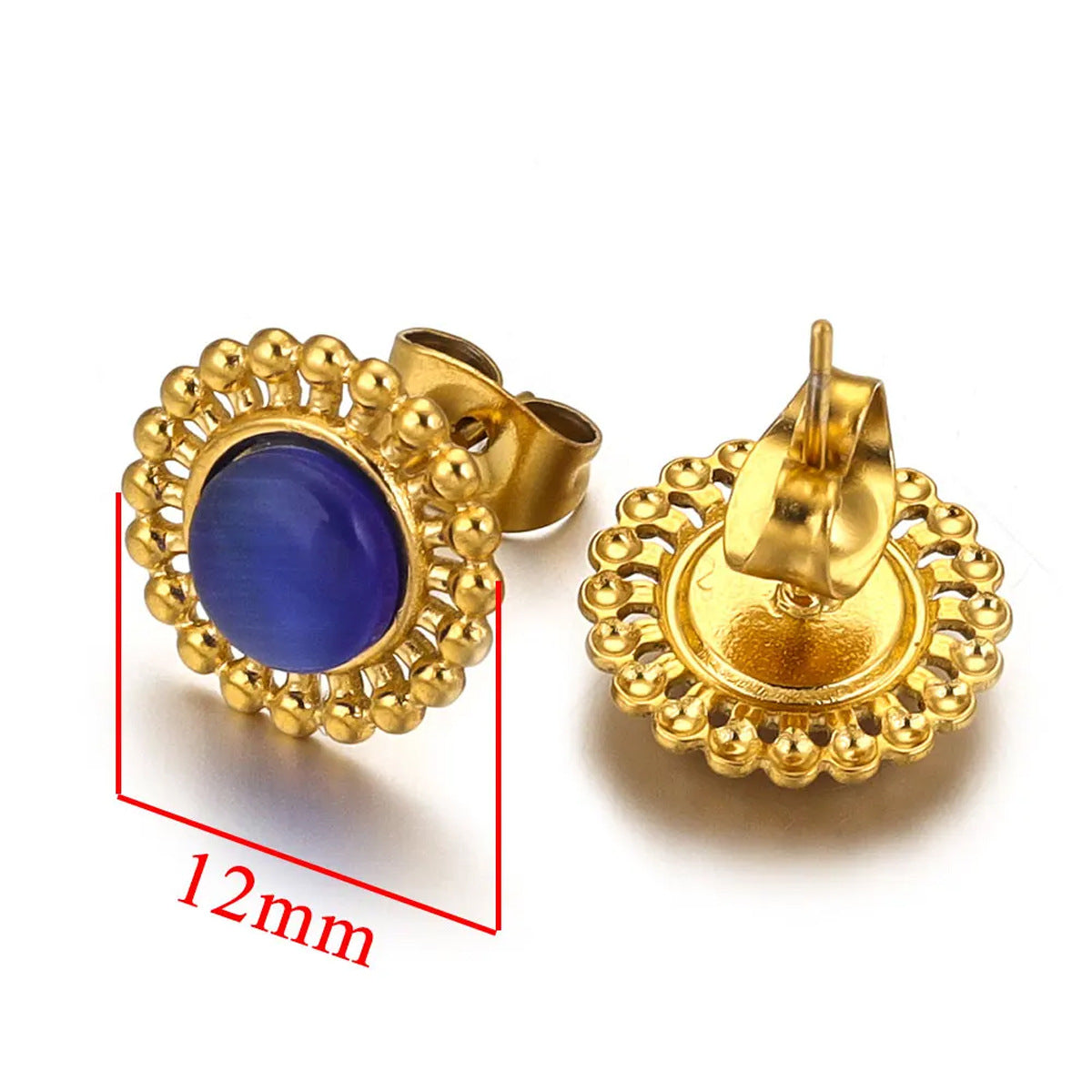 fashion small tiny stainless steel diamond green glass stone crystal stud earrings designs sets collections jewelry