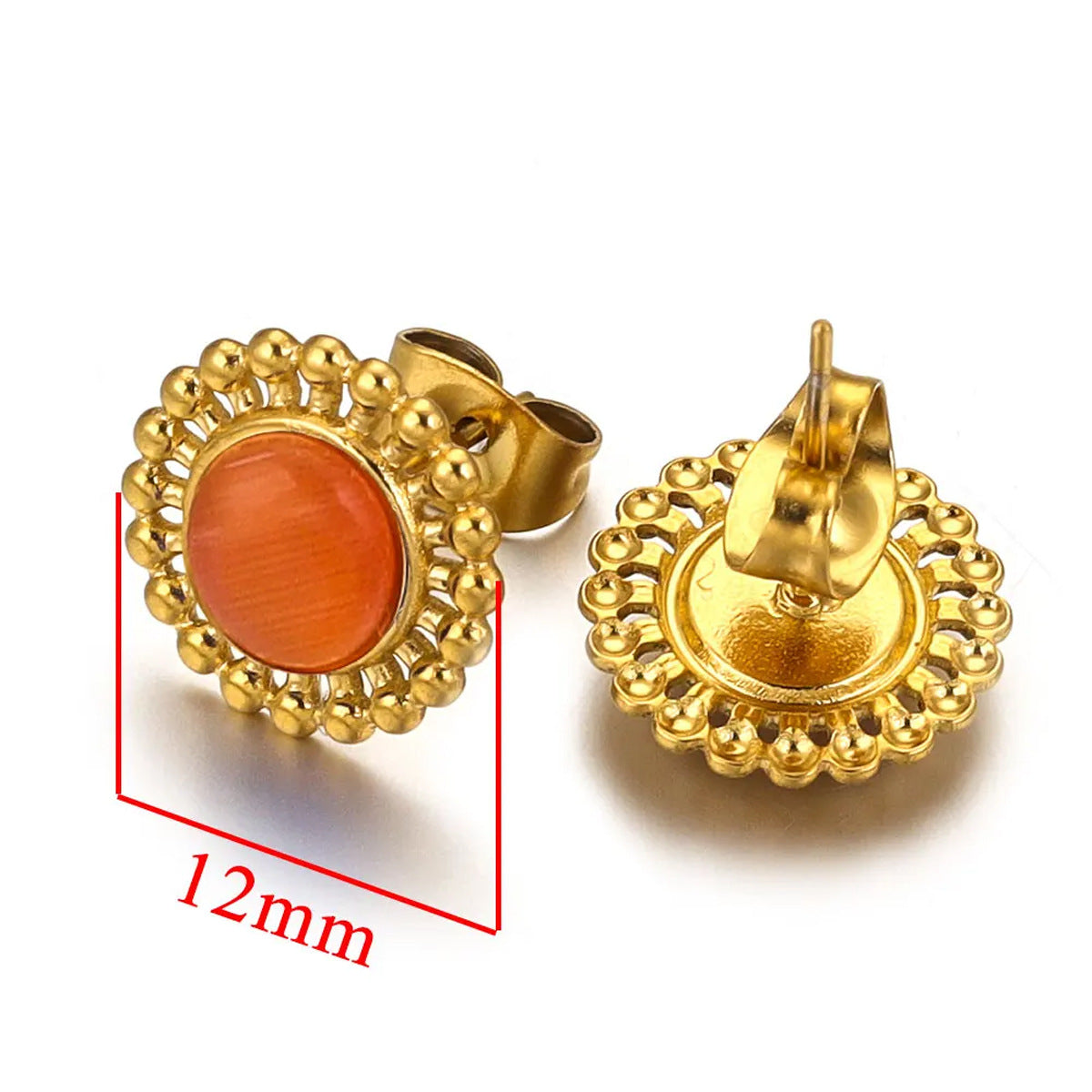 fashion small tiny stainless steel diamond green glass stone crystal stud earrings designs sets collections jewelry