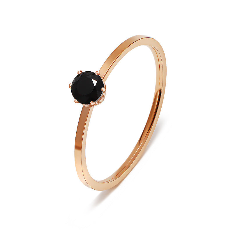 wholesale fashion stainless steel zircon bead charm women ring finger rings jewelry gold rose gold silver china supplier